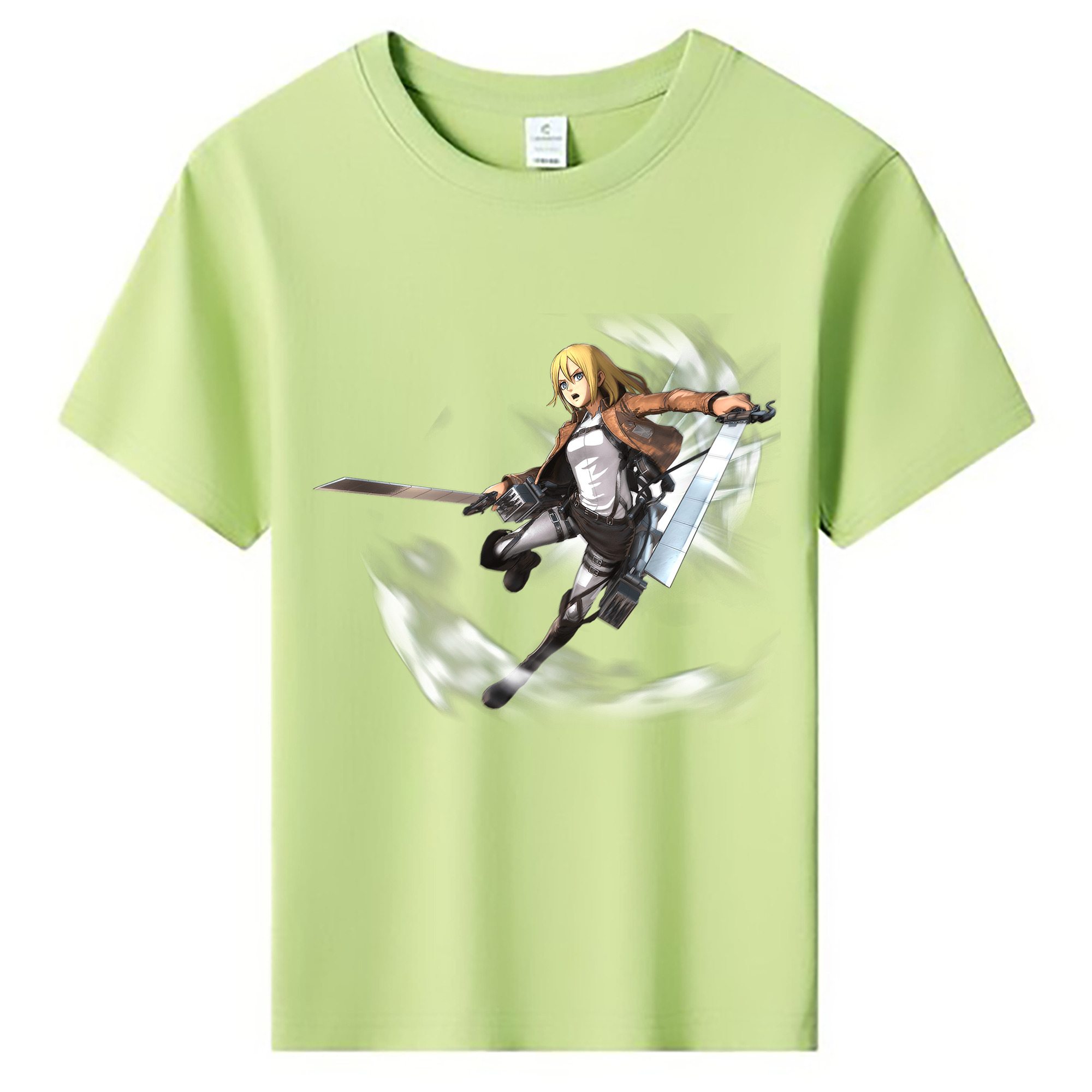 （画像用） 進撃の巨人 クリスタ·レンズ Attack on Titan Christa Lenz 綿100％キッズTシャツ（フロントプリント）